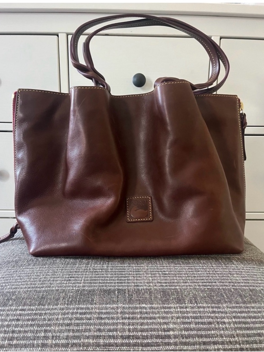 Dooney & Bourke Chocolate Brown Leather Shoulder Tote